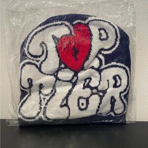 Top Tier Beanie NEW SEALED Navy Blue Heart Hat Knitted Hip Hop Street